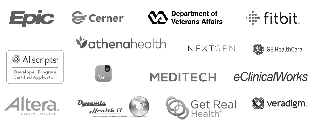 Some of the brands MyLinks works with: Epic, Cerner, Department of Veterans Affairs, Fitbit, Allscripts, Athenahealth, Nextgen, GE Healthcare, Paragon, Meditech, eClinicalWorks, Altera, Dynamic Health IT, Get Real Health, Veradigm